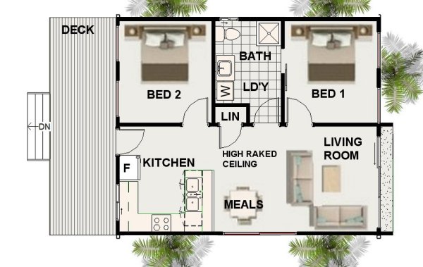 2 Bedroom House Plan:Skillion 82.7